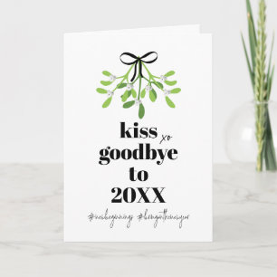 Cartes Pour Fêtes Annuelles Mistletoe Kiss Adieu Do Over Funny Christmas