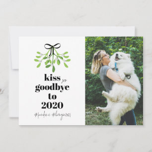 Cartes Pour Fêtes Annuelles Mistletoe Kiss Goodbye 2020 DoOver Funny Dog Photo