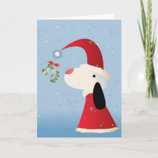Cartes Pour Fêtes Annuelles Mistletoe Pup