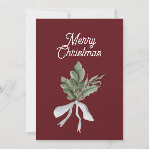 Cartes Pour Fêtes Annuelles Mistletoe vert de Noël Personnalisé