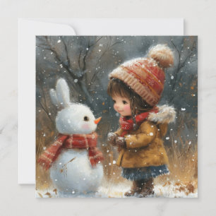 Cartes Pour Fêtes Annuelles Mittens & Mayhem : Bunnies de neige ☃️ Digital