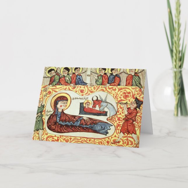 Cartes Pour Fêtes Annuelles Mme 404 fol.1v la nativité, d'un évangile (Devant)