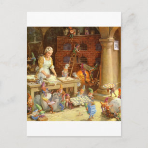 Cartes Pour Fêtes Annuelles Mme Claus Bakes Cookies with Père Noël Elves!
