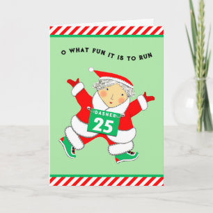 Cartes Pour Fêtes Annuelles Mme Claus coureuse drôle