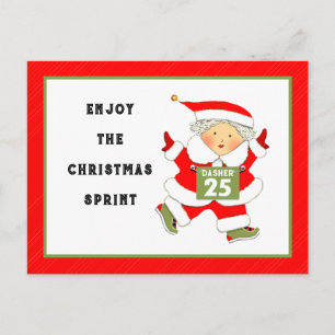 Cartes Pour Fêtes Annuelles Mme Claus coureuse en course