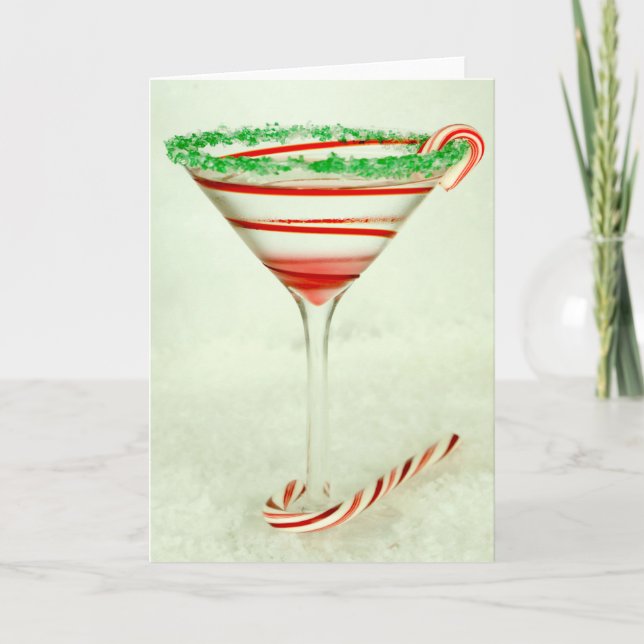 Cartes Pour Fêtes Annuelles Mme Claustini de cocktail de Noël (Devant)