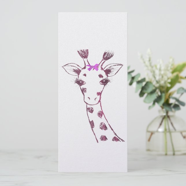 Cartes Pour Fêtes Annuelles Mme Giraffe Cute Sarcastic Design (Debout devant)
