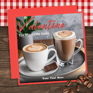 Cartes Pour Fêtes Annuelles Mocha Lover café texte personnalisé Saint-Valentin