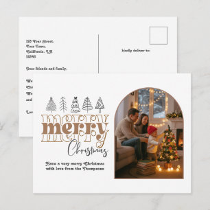 Cartes Pour Fêtes Annuelles Mocha Neutre Arche Photo Joyeux Noël