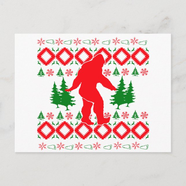 Cartes Pour Fêtes Annuelles Moche Xmas Bigfoot (Devant)