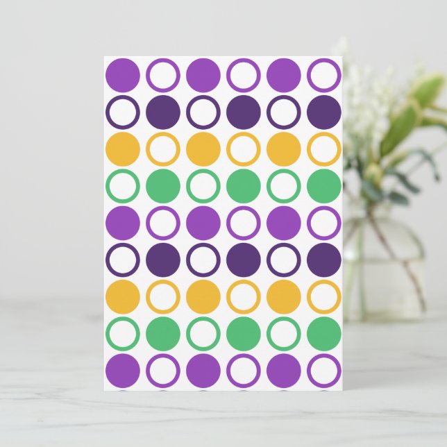 Cartes Pour Fêtes Annuelles Mod Mardi Gras Points (Debout devant)