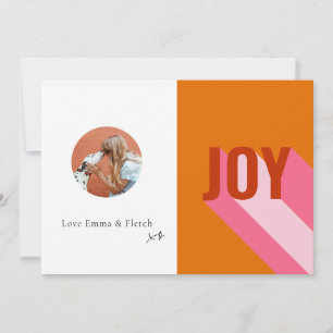 Cartes Pour Fêtes Annuelles Mod Rétro Couleur Rose Orange Joie Photo