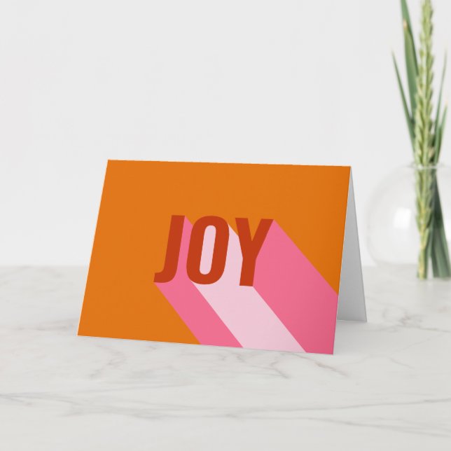 Cartes Pour Fêtes Annuelles Mod Rétro Lumineux Rose Orange Joie Photo (Devant)