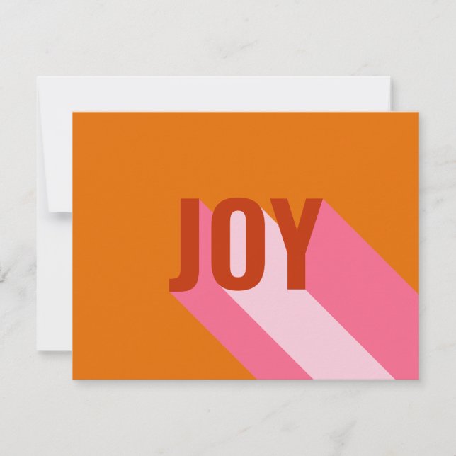 Cartes Pour Fêtes Annuelles Mod Rétro Lumineux Rose Orange Joie Photo (Devant)