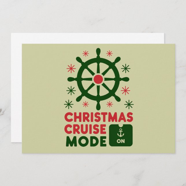 Cartes Pour Fêtes Annuelles Mode Croisière de Noël sur un bateau de croisière  (Devant / Derrière)