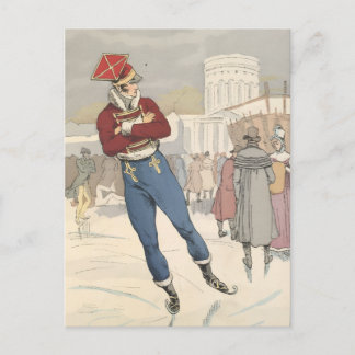 Cartes Pour Fêtes Annuelles Mode de patinage parisien vintage 1898