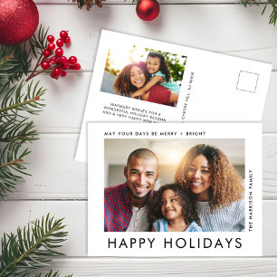 Cartes Pour Fêtes Annuelles Modern 2 Photo Joyeux Jours fériés Noël