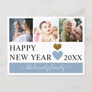 Cartes Pour Fêtes Annuelles Modern 3 Family Photo Collage Bonne année 2022