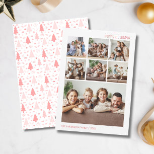 Cartes Pour Fêtes Annuelles Modern 7 Family Photo Collage Noël