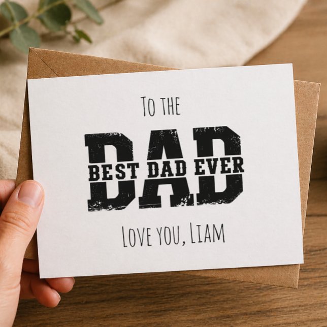 Cartes Pour Fêtes Annuelles Modern Best Dad Ever Father’s Day Postcard (Créateur téléchargé)