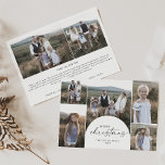 Cartes Pour Fêtes Annuelles Modern Boho Arch Multi Photo Family News Christmas<br><div class="desc">This modern boho arch multi photo family news Christmas holiday card is the perfect simple holiday greeting. The bohemian black and white design features unique industrial lettering typography with minimalist vintage style. Personalize the front of the card with 6 photos, your family name and the year. Include 2 additional photos,...</div>