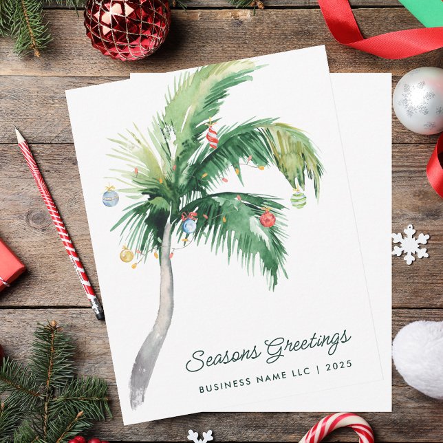 Cartes Pour Fêtes Annuelles Modern Business Logo Tropical Palm Tree Christmas (Modern Business Logo Tropical Palm Tree Christmas Holiday Card)