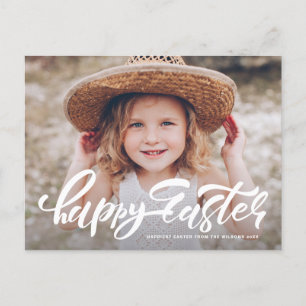 Cartes Pour Fêtes Annuelles Modern Calligraphy Overlay Happy Easter Photo