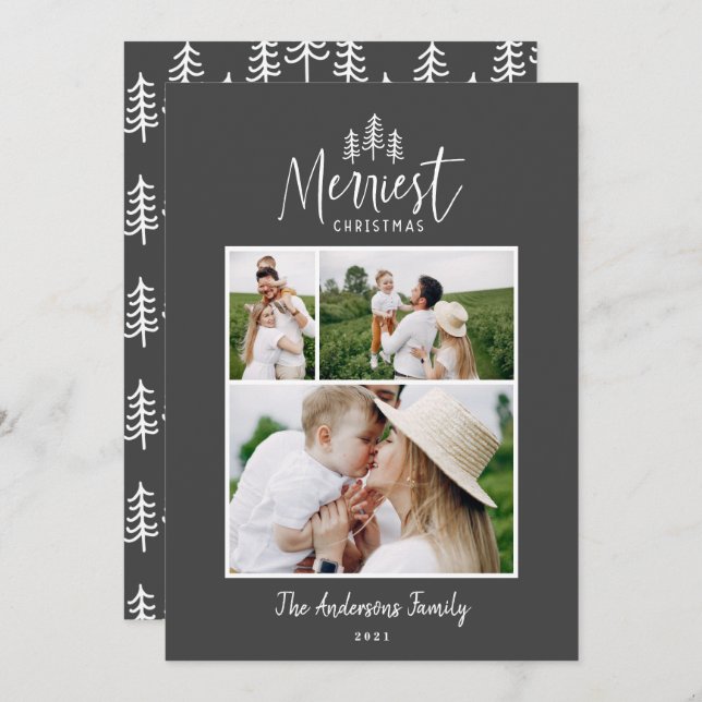 Cartes Pour Fêtes Annuelles Modern Christmas japandi 1 multiphoto (Devant / Derrière)