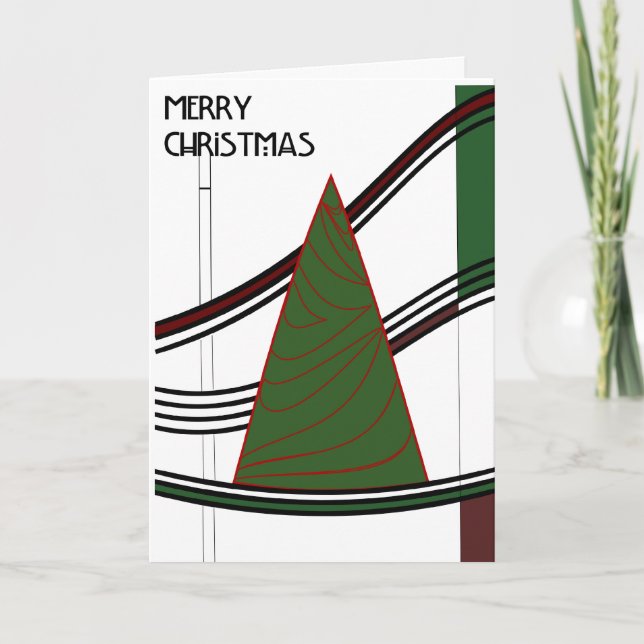 Cartes Pour Fêtes Annuelles Modern Christmas Tree Card (Devant)