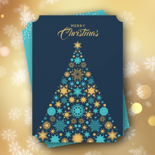Cartes Pour Fêtes Annuelles Modern Christmas Tree Flat (Créateur téléchargé)