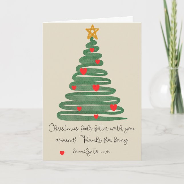 Cartes Pour Fêtes Annuelles Modern Christmas Tree Folded Holiday Card (Devant)