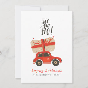 Cartes Pour Fêtes Annuelles Modern Cute Chic Noël Cadeau Voiture Rouge