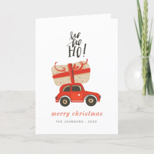 Cartes Pour Fêtes Annuelles Modern Cute Chic Noël Cadeau Voiture Rouge