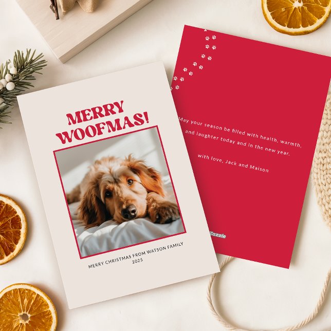 Cartes Pour Fêtes Annuelles Modern Cute Puppy Dog Pet Photo Picture Christmas (Créateur téléchargé)