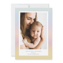 Modern Easter Family Photo Card | Soft Pastels