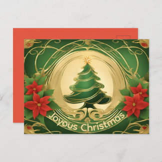 Cartes Pour Fêtes Annuelles Modern Elegant Christmas Tree with Gold Color Trim