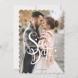 Cartes Pour Fêtes Annuelles Modern Elegant Enregistrer la date Mariage Inviter