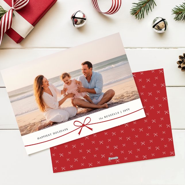 Cartes Pour Fêtes Annuelles Modern Family Photo Coastal Beach Christmas (Créateur téléchargé)
