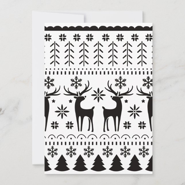 Cartes Pour Fêtes Annuelles Modern Folk Art Christmas Reindeer  (Devant)
