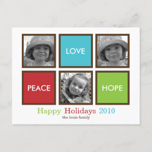 Cartes Pour Fêtes Annuelles Modern Frames Christmas Card /Holiday Postcard