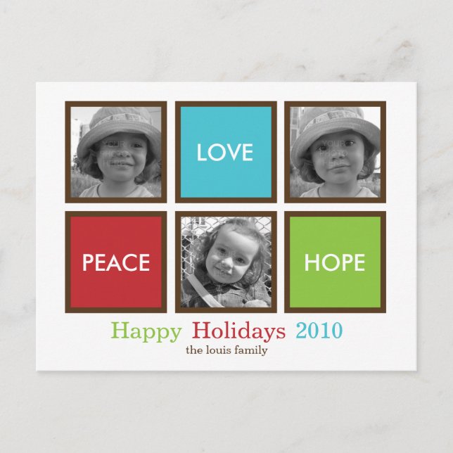 Cartes Pour Fêtes Annuelles Modern Frames Christmas Card /Holiday Postcard (Devant)