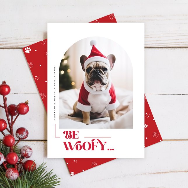 Cartes Pour Fêtes Annuelles Modern Funny Dog Pet Arch Photo Christmas (Créateur téléchargé)