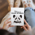 Cartes Pour Fêtes Annuelles Modern Funny Panda Black And White With Quote<br><div class="desc">Modern Funny Panda Black And White With Quote</div>