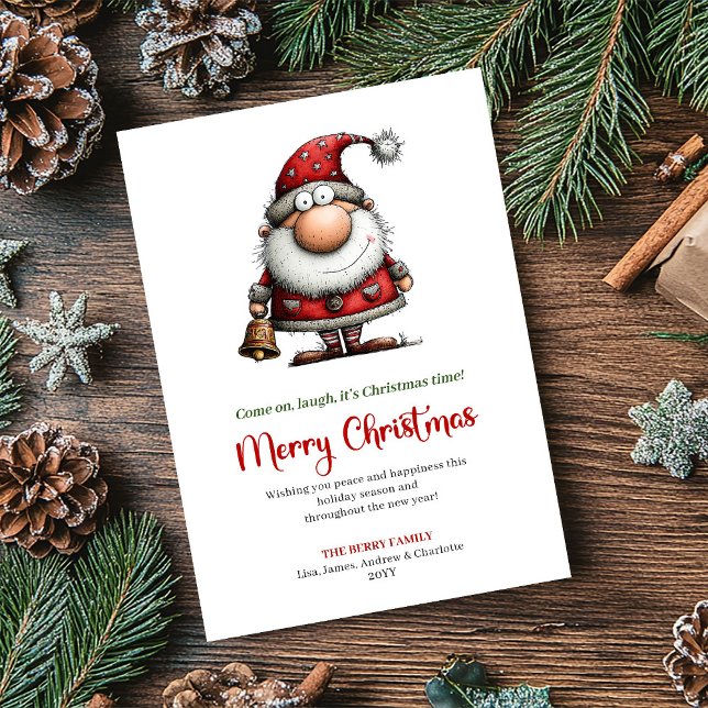 Cartes Pour Fêtes Annuelles Modern Funny Santa Cartoon Christmas Greeting (Modern Funny Santa Cartoon Christmas Greeting)