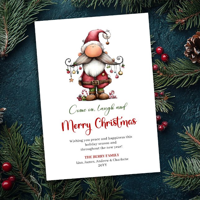 Cartes Pour Fêtes Annuelles Modern Funny Santa Hand Drawn Festive Greeting (Modern Funny Santa Hand Drawn Festive Greeting)