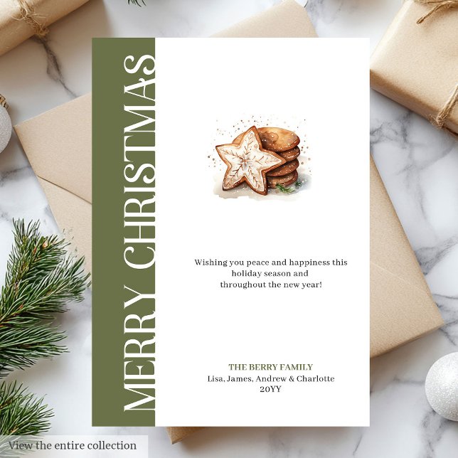 Cartes Pour Fêtes Annuelles Modern Green Gold Holiday Greetings Digital Card (Modern Green Gold Holiday Greetings Digital Card)