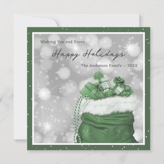 Cartes Pour Fêtes Annuelles Modern Green Happy Holidays Card (Devant)