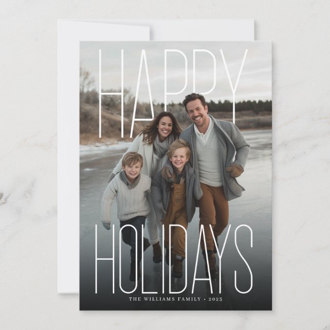 Cartes Pour Fêtes Annuelles Modern Happy Holidays Photo (Devant)