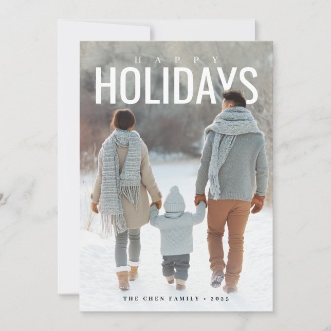 Cartes Pour Fêtes Annuelles Modern Happy Holidays Photo (Devant)