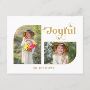 Cartes Pour Fêtes Annuelles Modern Joyful Typography Half Arch 2-Photo